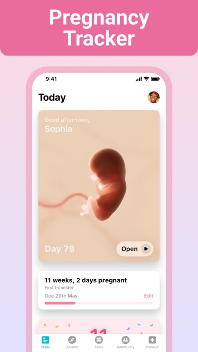 Pregnancy+ screenshot from the App Store listing